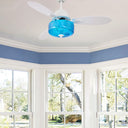 42" W Bergen LED Indoor Iridescent Blue and White Ceiling Fan with Remote Control