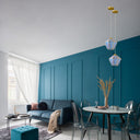 10" W Bouvier Metal and Stained Glass Pendant Light