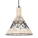 12" W Sandy Bohemian White Cone Shade Pendant
