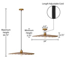 Adalynn 24" Antique Brass Disk-Shaped Wavy Indoor Pendant Lamp