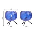 11.5" H Libby Black Tripod Table Lamp with a Blue Globe Shade