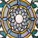 8.5"H Starla Rectangular Stained Glass Pub Window Panel