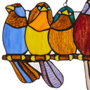 9.5"H Stained Glass Birds on a Wire Window Panel