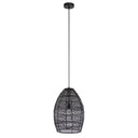 Alessia River of Goods Black Metal Cone-Shaped Woven Pendant Lamp