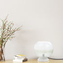 13' H Emily White and Green Ombre Stacked Base Globe Shade Accent Lamp - River of Goods