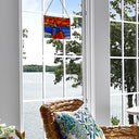 14" L Sailboat Stained Glass Window Panel