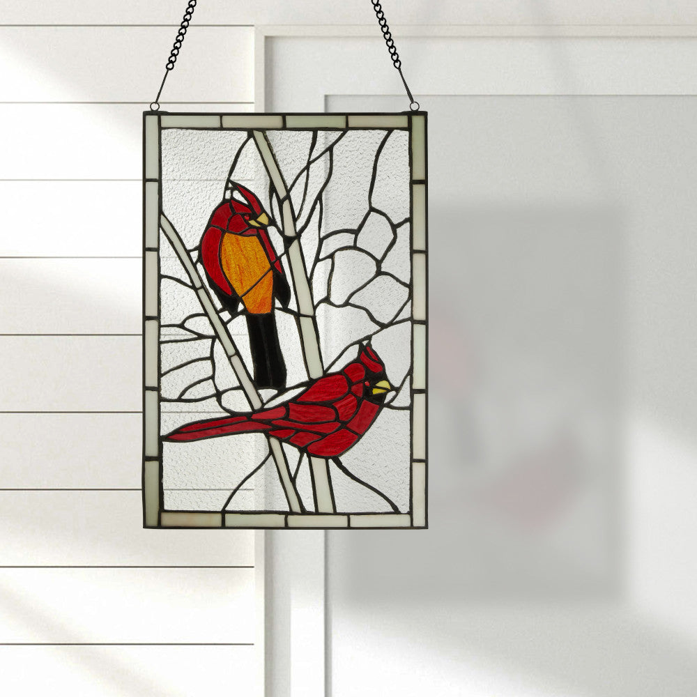 River of Goods Northern Cardinal Stained Glass Window Panel - Thumbnail 5