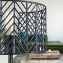 Roisin River of Goods Black Metal Cage-Shade 18.5-Inch Tripod-Base Accent Lamp