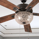 52"W Woven Rope 5-Blade LED Ceiling Fan