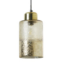 6" Callie Textured Metallic Gold and Clear Ombre Glass Cylinder-Shaped Pendant Lamp
