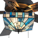 52" W Kyle Indoor Tiffany Stained Glass Ceiling Fan with Remote Control