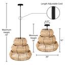 Brigitta 20"W Tiered Natural Jute Pendant Light