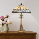 26.75" H Margriet Stained Glass Dome Shade Candlestick Table Lamp