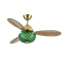42" W Brynn LED Indoor Green Hand-Cut Glass Globe Shade Ceiling Fan with Remote Control