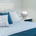13' H Emily White and Blue Ombre Stacked Base Globe Shade Accent Lamp - River of Goods