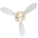 42" W Braxton LED Indoor Clear and Gold Glass Ceiling Fan with Oak/White Blades, Remote Control