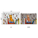 13" W Tiffany-Style Kitten Stained Glass Window Panel