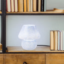 8.75" H Celeste Blue/White Mushroom Accent Lamp