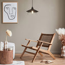 Leslie 11.8" Black Satin Painted Cone-Shaped Pendant Lamp