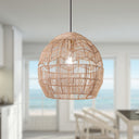Charlotte River of Goods Metal and Woven Hemp Rope Hanging Pendant Light