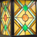 River of Goods Multicolor Stained Glass and Black 1-Light Outdoor Lantern Wall Sconce