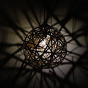 16" W Jillian Industrial Abstract Gold Metal Globe Shade Pendant Light