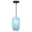 6" W Austin Glam White and Blue Glass Globe Shade Pendant Light