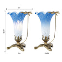 9"H Handpainted Glass Dragonfly Lily Lamp