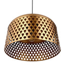 Veda 18"W Antique Brass Cutout Dome Pendant Light