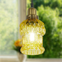 4.5" W 1-Light Gillian Glass and Metal Pendant