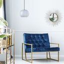 9.8" W Betty Glam Handblown Blue & White Globe Shade Pendant
