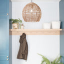 Charlotte River of Goods Metal and Woven Hemp Rope Hanging Pendant Light