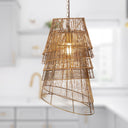 12.25"W 1-Light Milani Metal Tiered Empire Pendant