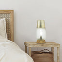 14.5" H 1-Light Lizzy Glass and Wood Accent Lamp