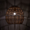 Charlotte River of Goods Metal and Woven Hemp Rope Hanging Pendant Light