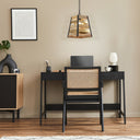 1-Light Metal Hanging Pendant with Mango Wood and Gold Metal Slats Shade