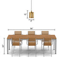 5" Maxine Brushed Gold Metal Pendant Light with Wood Shade
