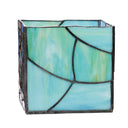 4.75" H Blue Flourishes Stained Glass Candle Holder