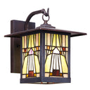 11.75"H Mission 1-Light Stained Glass Oil Rubbed Bronze Outdoor Light Fixture