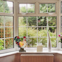 15"H Stained Glass Rooster Accent Lamp