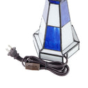 10.4" H Camden Stained Glass Lighthouse Accent Lamp. Close up of electrical cord