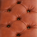 17"H Tufted Faux Leather & Distressed Metal Storage Bench