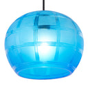 11.75" W Curtis Modern Blue Hand Blown Glass Globe Shade Pendant Light