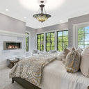 24" W Delilah Traditional Multicolor Stained Glass Bowl Shade Pendant