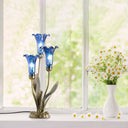 21"H Mercury Glass 3 Lily Uplight Accent Lamp