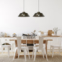 16" W Delano Antique Bronze Metal Pendant Light