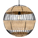 Rosalind 19.75"W Jute and Black Frame Pendant Light