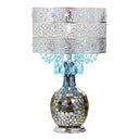 21.75"H Jeweled Metal Shade with Mosaic Base Table Lamp