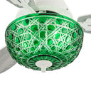 42" W Brynn LED Indoor Green Hand-Cut Glass Globe Shade Ceiling Fan with Remote Control