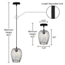 Lucinda 7.25"W Modern Silver Woven Metal Pendant Light